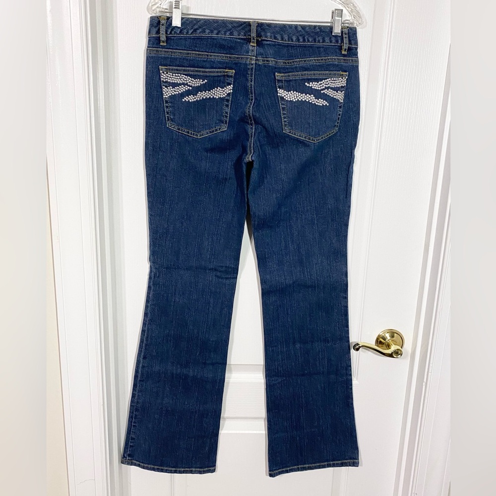 Y2K Michael Kors Silver Studded Pocket Design Bootcut Mid Rise Jeans Size 8
